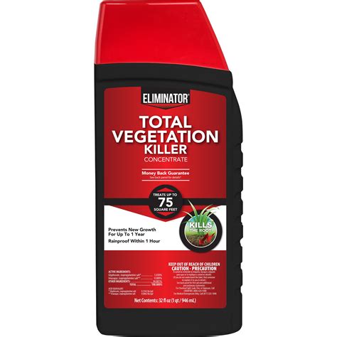 Kills the root so weeds wont' grow back! For best results mix 2. . Eliminator total vegetation killer